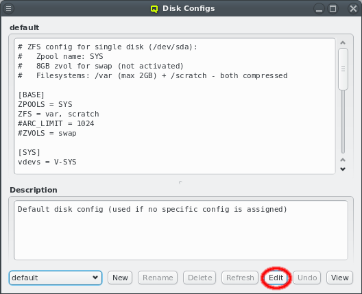 Editing a disk config