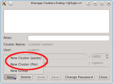 Adding a new cluster connection