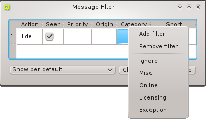 Configuring the Category filter