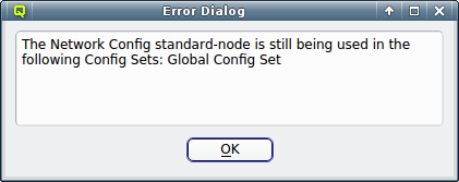 Trying to delete a Network Config in use