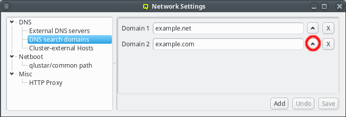 Reordering search domains