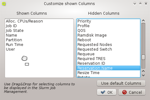 Activating a specific column