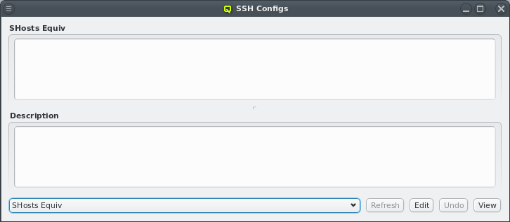 The SSH shosts.equiv header configuration window