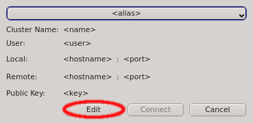 Starting the connection editor