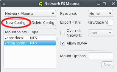 Adding a Network FS Mounts config