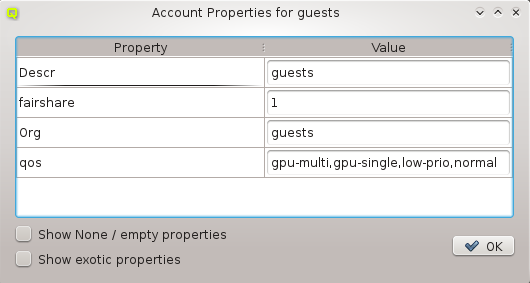 Show the properties of an Account.