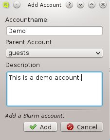 Adding a Slurm Account.