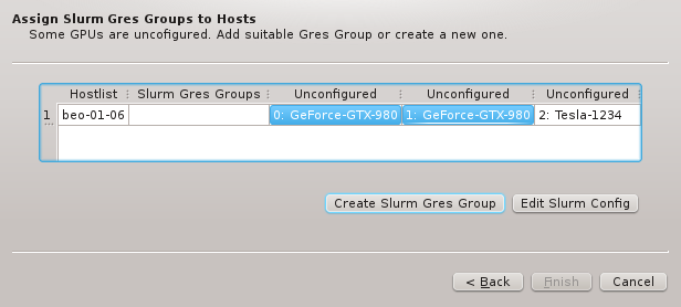 Selected GPUs assignable to a new Gres Group