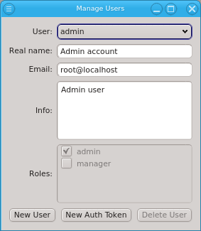 The Manage Users window