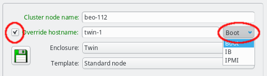 Overriding the hostname of a node.