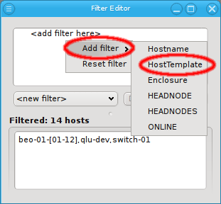Adding a Host Template sub-filter