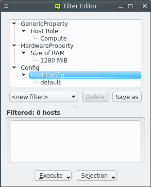 Final Property / Config sub-filters with values