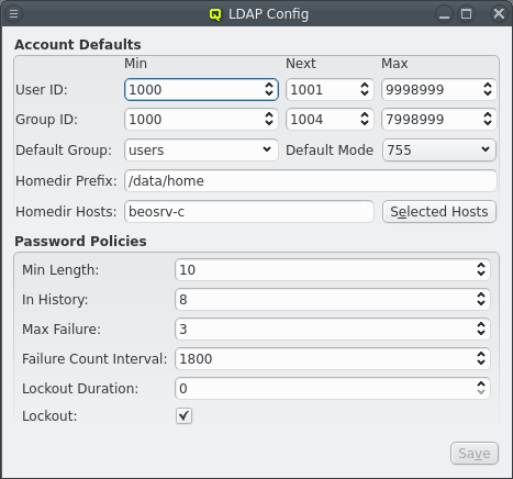 LDAP configuration