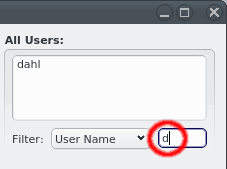 LDAP user list filter