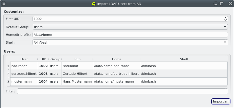 Import Users into LDAP from AD