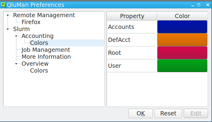 The QluMan Preferences dialog