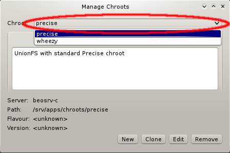 Selecting a UnionFS chroot