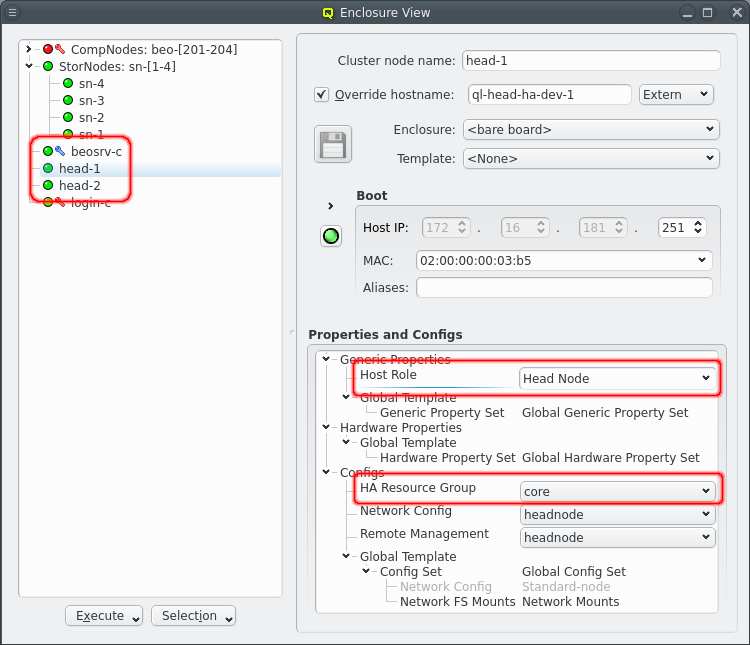 Configuration of HA headnodes