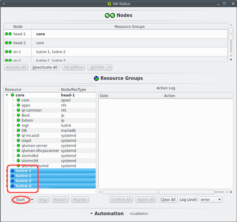 Start remaining Resource Groups