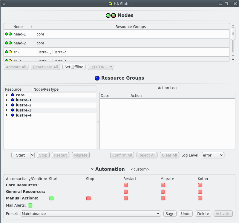 Automation settings at startup