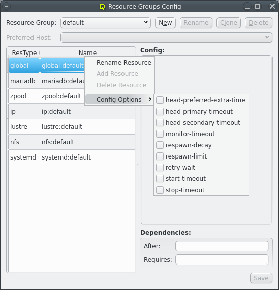 Global default options.