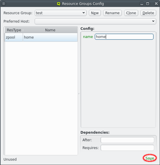 Saving Resource configuration.