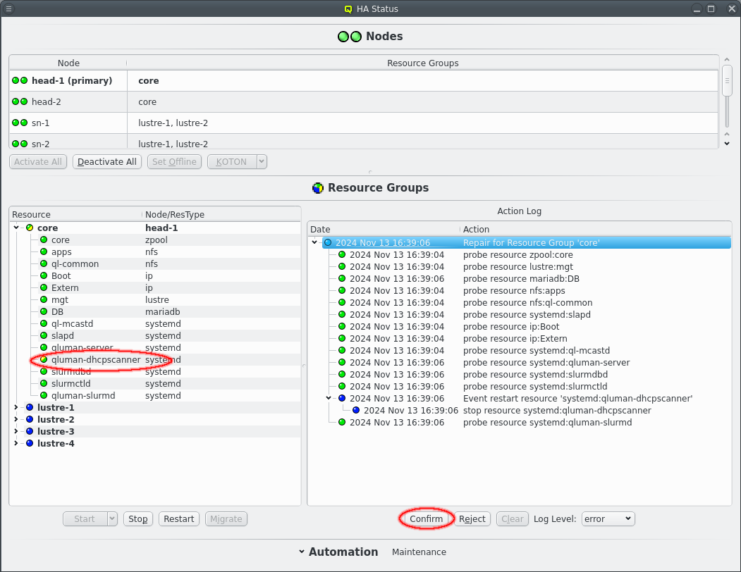 Monitoring detected qluman-dhcpscanner failed