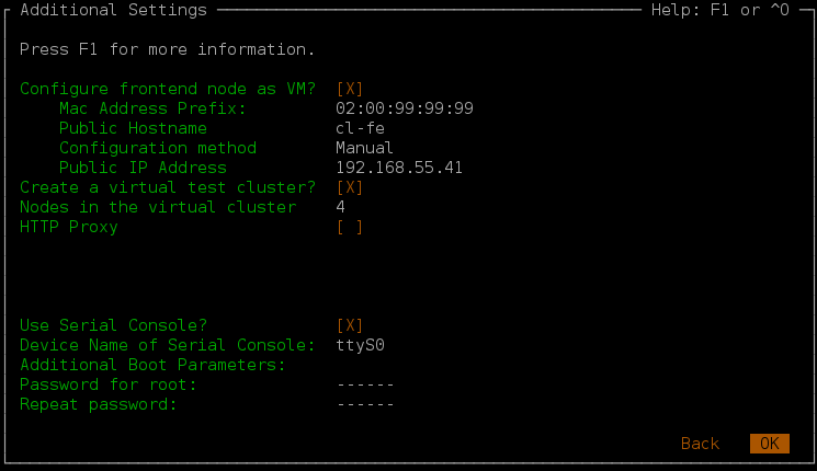 All additional settings made