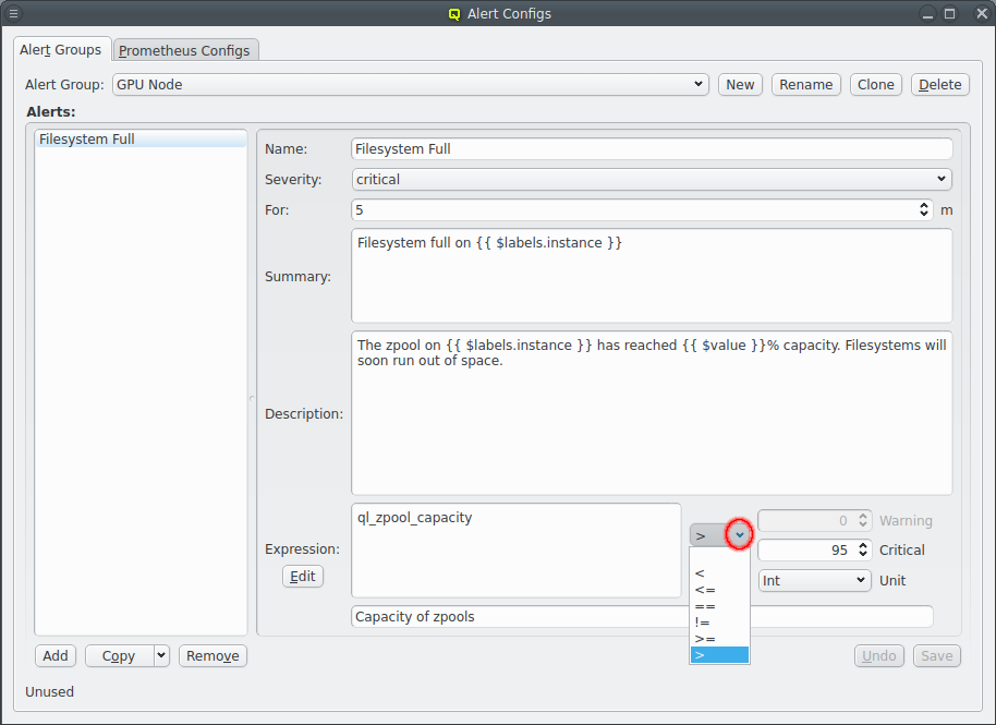 Select operator for expression
