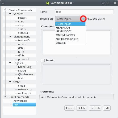 Choosing the target hosts for commands