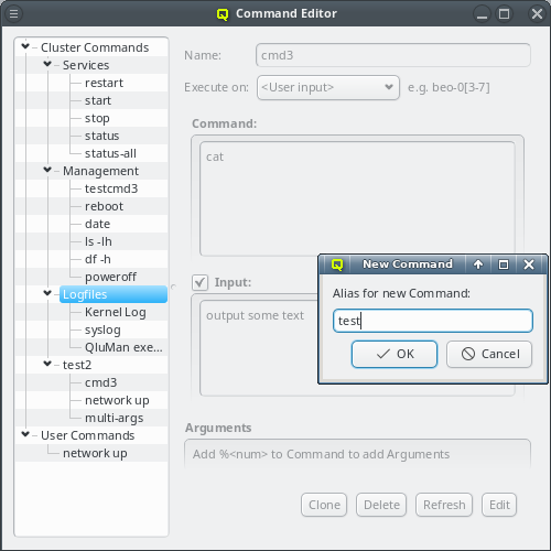 Setting the name of a new command