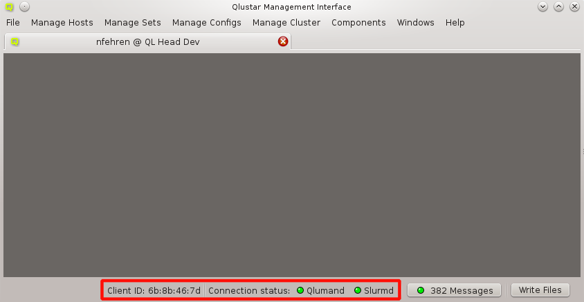 Connection Status indicators.