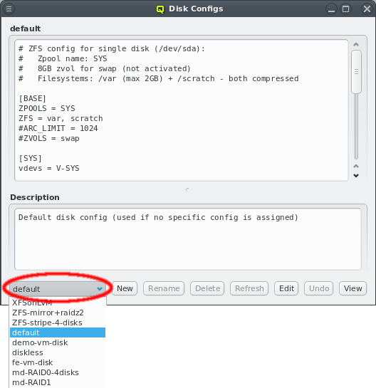 Creating/editing disk configs