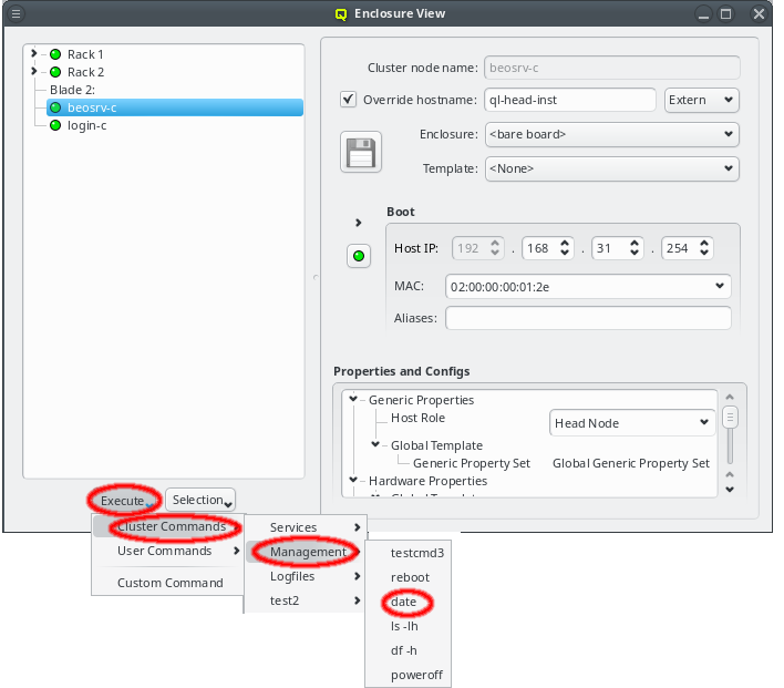 Preparing the execution of a pre-defined command
