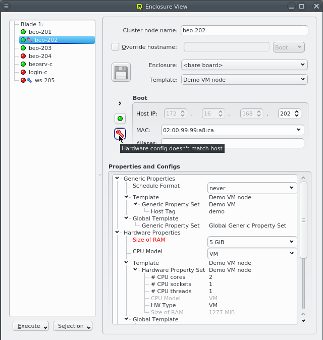 Details of Hosts with wrong configuration
