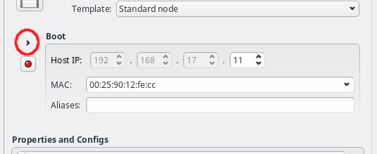 Toggling the display of a host’s network definitions