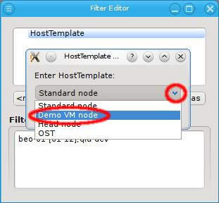 Selecting the Host Template