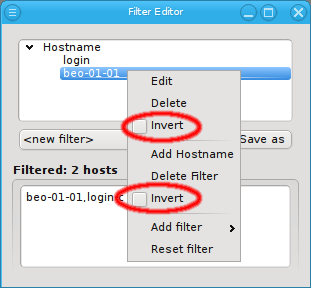 Inverting the pattern or filter