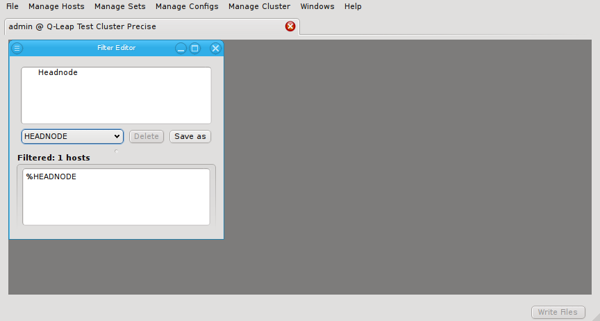 The Host Filter Editor window