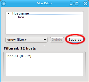 Saving the filter