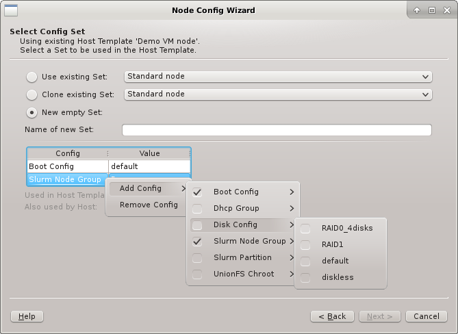 Selecting values for Config Classes