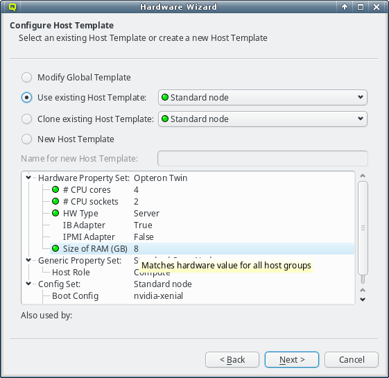 Tool-tip explaining the coloring