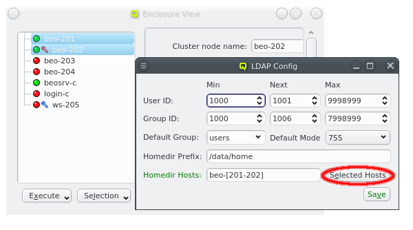 Selecting Homedir Hosts