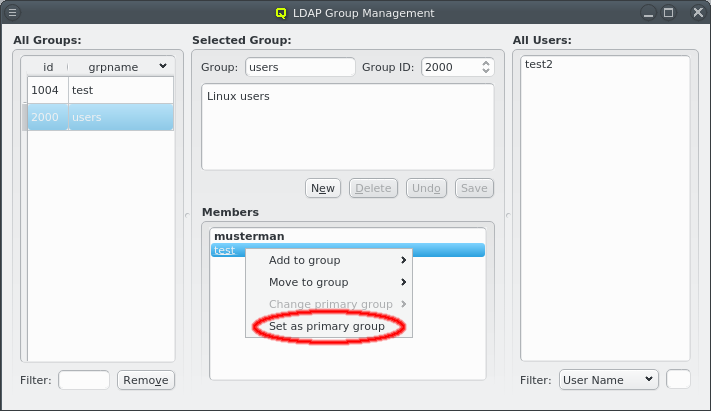 4. Set primary group