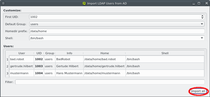 Import all users from AD
