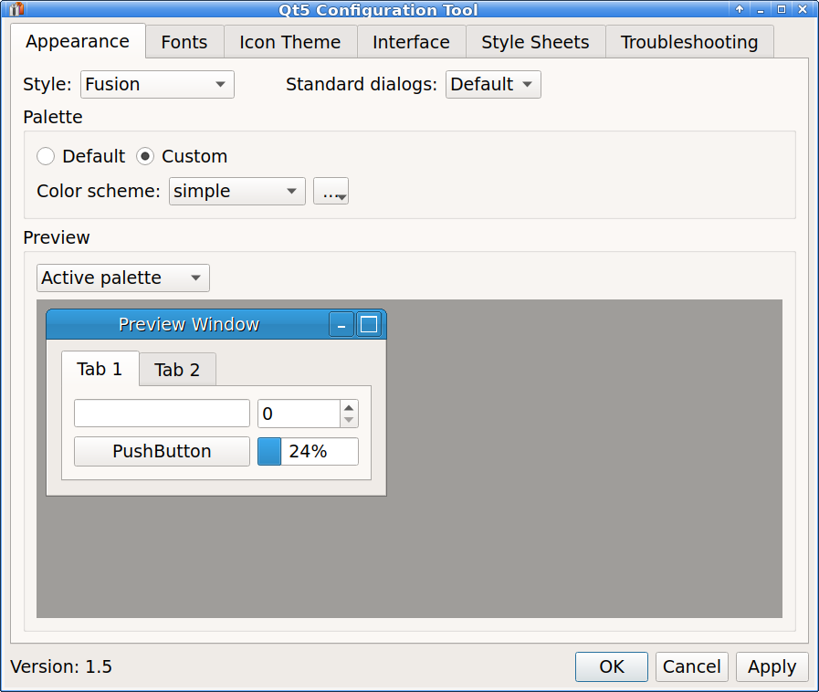 The Fusion widget style