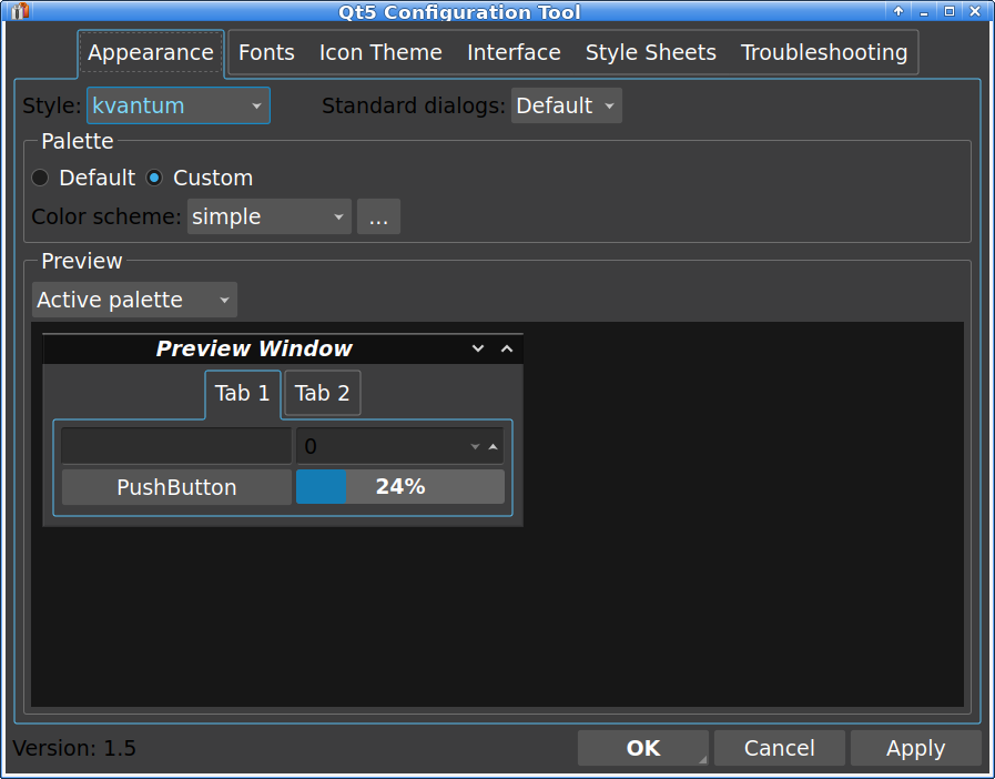 The Kvantum widget style