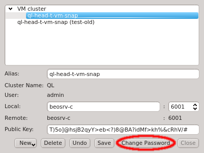 Select changing the password