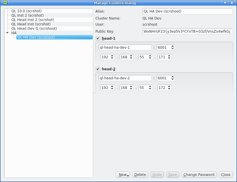 The connection editor (HA entry)