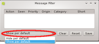 Setting the default action
